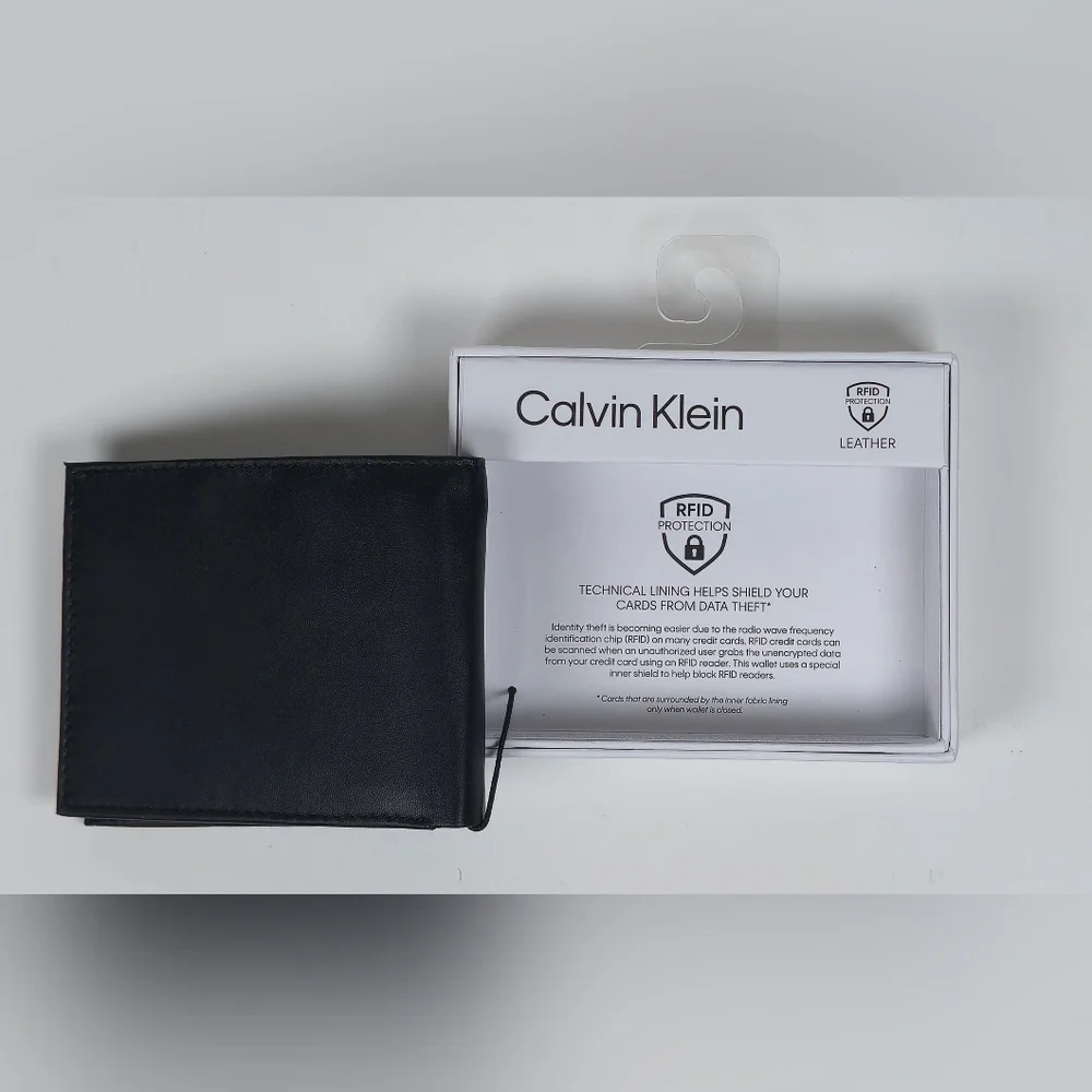 Black Calvin Klein Leather‎ Wallet With RFID Protection